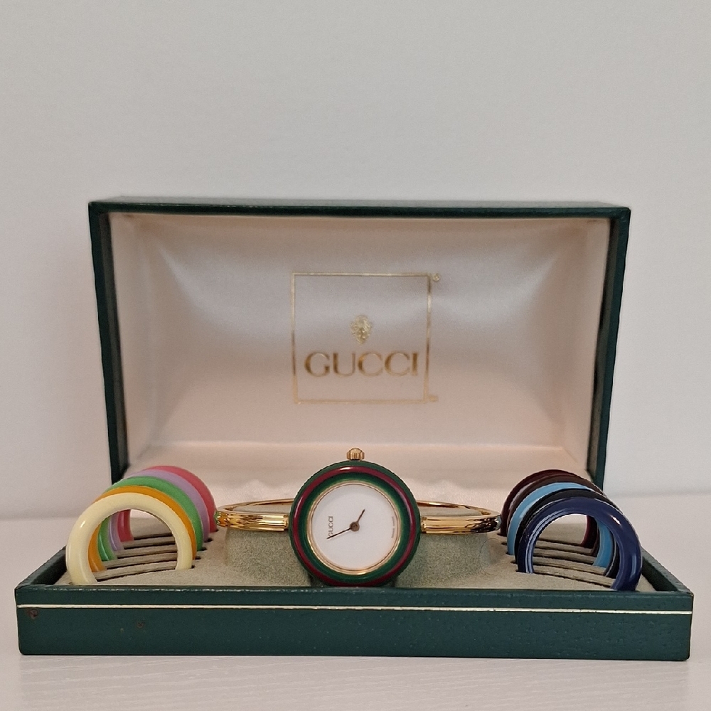 Gucci Women's Gold Watch with Colorful Bezels